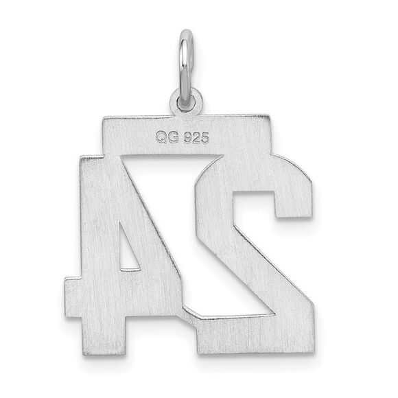 Sterling Silver, Jersey Collection, Medium Number 24 Pendant - Picture 3 of 5
